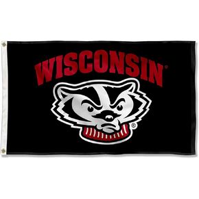 Wisconsin Badgers Black Flag