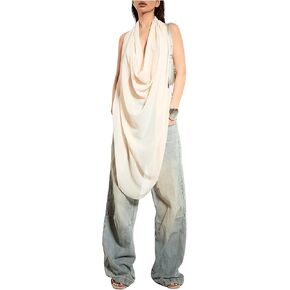 SOLY HUX Women's Sexy Shirts Backless Cowl Neck Drape Sleeveless Tank Top Party Club Top