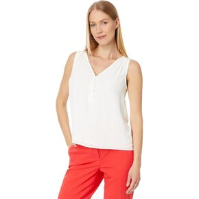 CeCe Women's Half Button-Down Sleeveless Tank Top