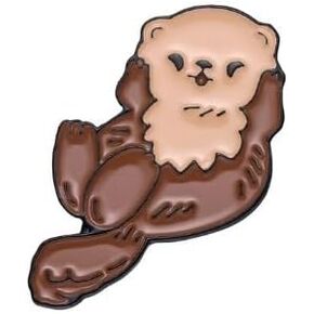Sea Otter Enamel Pin with Safety Backing