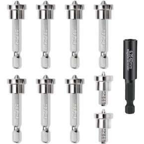 10PCS Magnetic Positioning Screwdriver Bits, Drywall Screw Setter PH2 Bits Set with 1PCS Magnetic Bit Holder for Plasterboard Screw Hex Shank Positioning Bit Batch Head