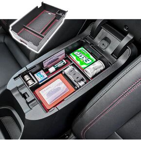 Center Console Organizer Tray Compatible with Chevy Equinox 2018 2019 2020 2021 2022 2023 2024 Accessories, Insert Armrest Tray Secondary Storage Box Coin Holder, Black