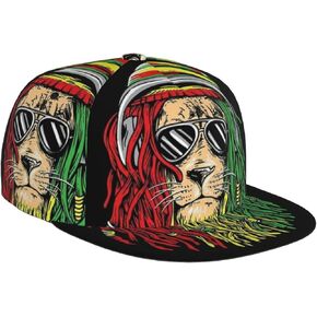 Jamaican Reggae Rasta Baseball Cap Snapback Flat Bill Hip Hop Hat Adjustable Visor Cap for Men Women