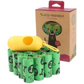 dog poop bags-Eco-friendly and Biodegradable dog poop bags with a dispenser , lavender scented -13*9 inches: 240 bags(16 ROLLS)
