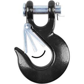 Astra Depot Red Forged Steel 3/16" 1/4" Grade 80 Safety Latch Clevis Synthetic Winch Cable Hook - 17,000 lbs