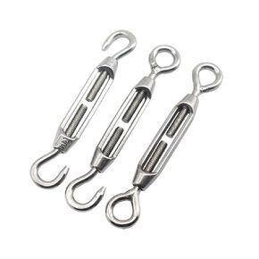 M4 Stainless Turnbuckle Mixed 3 Sets Hook and Hook, Hook and Eye, Eye and Eye Turnbuckles,Wire Rope Tension Hardware Kit for cables wire 1/8