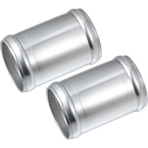Car Adapter Joiner Pipe Universal 51mm 2.01" OD 76mm 2.99" Length Connector Tubing Adapter Aluminum Alloy Silver Tone (Set of 2)