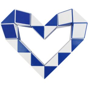 Magic Snake Cube Twist Puzzle 24 Wedges Large Size Twist Fidget Snake Toys Gift Party Favors Game Goodie Bag Fillers Christmas Stocking Stuffers for Kids Adults Teens Blue