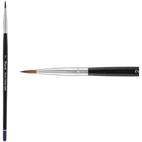 فرشاة ذات مقبض قصير من Creative Mark Rhapsody Kolinsky - # 2، للفنانين والطلاب والمهنيين - زنبرك ممتاز، وغسالات كاملة للبطن، ومقاس إنجليزي، ونقاط مقاومة للانقسام