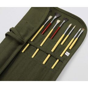 حامل حقيبة فرشاة طلاء الفنان من KIKEEP حقيبة قماشية لتخزين فرشاة الطلاء لزيت الأكريليك والألوان المائية الغواش حامل قماش لفرشاة الطلاء (36 فتحة سوداء) in Kuwait