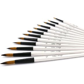 YOUSHARES 12 Pcs Art Paint Brush Set for Watercolor, Oil, Acrylic Paint/Craft, Nail, Face Painting