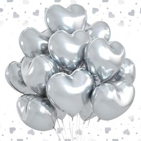 12 Pcs Heart Balloons, 18 inch Sage Green Heart Shaped Balloons, Big Heart Mylar Helium Balloons, Retro Pink Heart Love Foil Balloons for Wedding Baby Shower Valentine Balloons Party Decorations