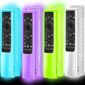 4 Pack Case Compatible with Samsung Smart TV Remote Control, Remote Cover for Samsung Solar Cell Remote 2021/2022 BN59-01357 BN59-01385 BN59-01265A Universal Silicone Skin Sleeve Glow in The Dark