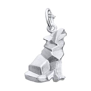 Origami Wolf Necklace with 16" Sterling Silver Chain