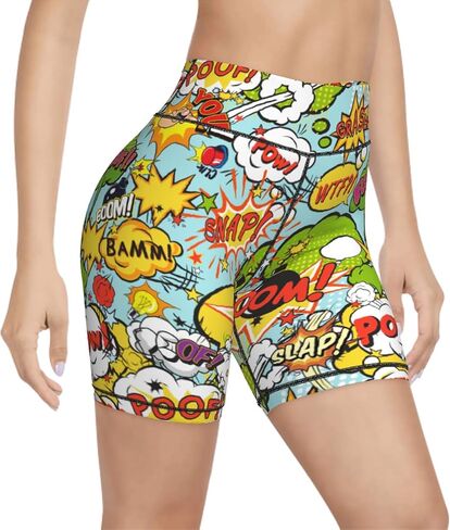 Women's Biker Shorts Tummy Control Yoga Short Exercise Workout Butt Lifting Tights Short Pants, in Saudi Arabia