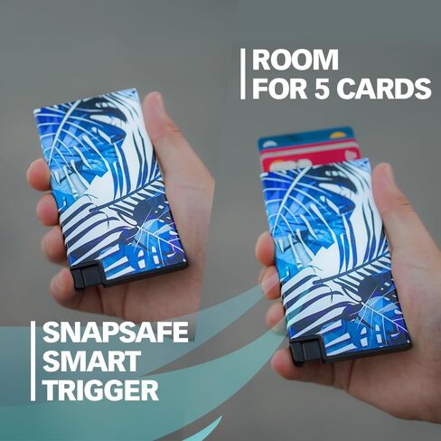Sleek card holder for patriots - Glossy aluminum RFID blocking slim wallet, complete packaging w/design & accesories, original gift for someone you love in Saudi Arabia