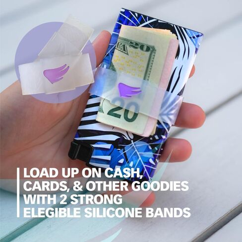 Sleek card holder for patriots - Glossy aluminum RFID blocking slim wallet, complete packaging w/design & accesories, original gift for someone you love in Saudi Arabia