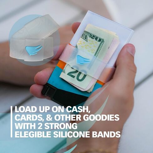 Sleek card holder for patriots - Glossy aluminum RFID blocking slim wallet, complete packaging w/design & accesories, original gift for someone you love in Saudi Arabia