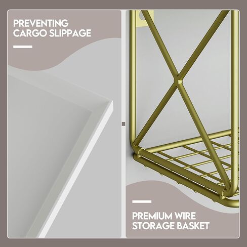 أرفف عائمة مكونة من 3+1 طبقة مع سلة تخزين سلكية، وأرفف حمام فوق المرحاض مع حاجز حماية معدني واقٍ، وأرفف حائط خشبية للمطبخ وغرفة النوم وغرفة المعيشة والنباتات (أسود) in Kuwait