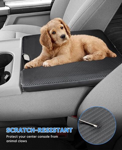 غطاء مسند ذراع وحدة التحكم المركزية للسيارة من INTGET لملحقات Ford F150 2015-2023 2024/لـ F250 F350 F450 F550 2017-2024 40/20/40 غطاء مقعد وحدة التحكم بغطاء مقعد القفز (نسيج ألياف الكربون، 2015-2024 مقعد القفز) in Kuwait