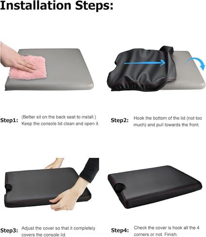 غطاء مسند ذراع وحدة التحكم المركزية للسيارة من INTGET لملحقات Ford F150 2015-2023 2024/لـ F250 F350 F450 F550 2017-2024 40/20/40 غطاء مقعد وحدة التحكم بغطاء مقعد القفز (نسيج ألياف الكربون، 2015-2024 مقعد القفز) in Kuwait