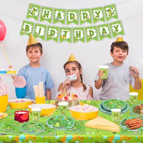 ديكورات حفلات أعياد الميلاد من التماسيح - لوازم حفلات التماسيح بما في ذلك اللافتة والأطباق والأكواب والمناديل ومفارش المائدة لديكورات حفلات التماسيح - تكفي 20 شخصًا (أ) in Kuwait