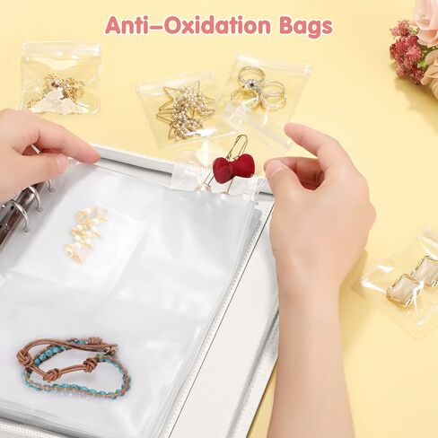 Bundle: Jewelry Travel Organizer Case PU Leather Jewelry Storage Book + Double Layer Jewelry Travel Organizer Case for Necklaces, Earrings, Bracelets(Pearl White+White) in Kuwait