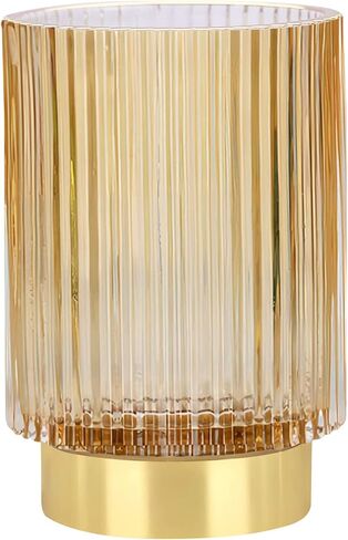 Tiita Glass Makeup Brush Holder Organizer - Crystal Clear Desktop Stationery Storage for Cosmetics, Vintage Style Makeup Brush Cup, Pen and Pencil Holder, Toothbrush Holders in Saudi Arabia