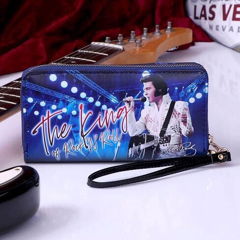 محفظة Nemesis Now Elvis The King of Rock and Roll النسائية الزرقاء، 19 سم in Saudi Arabia