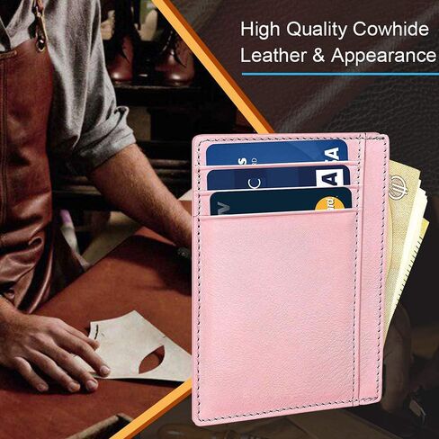 Minimalist Wallet, RFID Blocking Anti Theft Leather Credit Card Pocket Purse with Card Slots, Gift for Men & Women - Black, L2us-2125021, #2 Black, 11.2 x 8.3 x 1 cm in Saudi Arabia