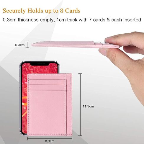 Minimalist Wallet, RFID Blocking Anti Theft Leather Credit Card Pocket Purse with Card Slots, Gift for Men & Women - Black, L2us-2125021, #2 Black, 11.2 x 8.3 x 1 cm in Saudi Arabia