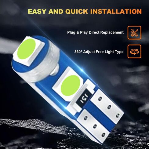 12 قطعة لمبة T5 LED، مصابيح إضاءة LED، 3030 رقاقة فائقة السطوع 74 73 37 2721 لمبات إضاءة LED Canbus خالية من الأخطاء لمقياس لوحة أجهزة قياس لوحة أجهزة القياس التلقائية (أخضر) in Saudi Arabia