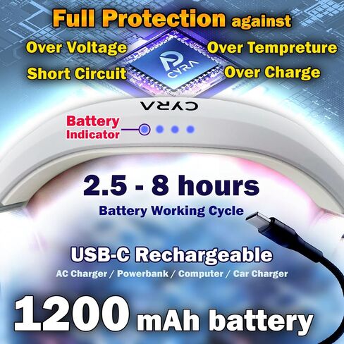 CYRA LED Headlamp Rechargeable USB-C, IPX4 Red Light Option 230°, 400 Lumen Wide Beam Hard Hat Light, 2.1oz Lightweight lightbar Head Lamp for Hiking & Camping Accessories, Running, Outdoor, Adults in Saudi Arabia
