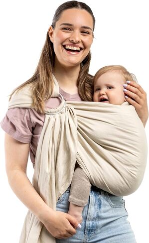 Boba Ring Sling Baby Carrier Newborn to Toddler - Lightweight & Breathable Baby Sling Carrier, Hip-Healthy Baby Carrier Sling, Baby Wrap Carrier for Front & Hip Carry, 8-35 lbs (Pampas) in Kuwait