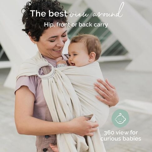 Boba Ring Sling Baby Carrier Newborn to Toddler - Lightweight & Breathable Baby Sling Carrier, Hip-Healthy Baby Carrier Sling, Baby Wrap Carrier for Front & Hip Carry, 8-35 lbs (Pampas) in Kuwait