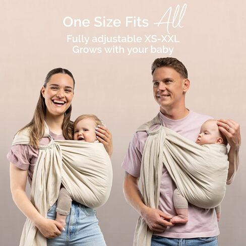 Boba Ring Sling Baby Carrier Newborn to Toddler - Lightweight & Breathable Baby Sling Carrier, Hip-Healthy Baby Carrier Sling, Baby Wrap Carrier for Front & Hip Carry, 8-35 lbs (Pampas) in Kuwait