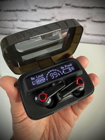 سماعات أذن لاسلكية M19 مستوردة، سماعة رأس تعمل باللمس، شاشة LED رقمية، سماعة رأس رياضية، ميكروفون ومصباح يدوي، صوت جهير عميق، جودة صوت ستيريو غامرة، وقت تشغيل طويل، سهل الاتصال in Kuwait