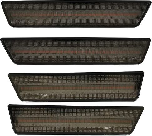 مصابيح LED للعلامات الجانبية بعدسات مدخنة متوافقة مع دودج تشالنجر 2008-2014 وشاحن 2011-14 (عبوة من 4 قطع، قطعتان أماميتان من مصابيح LED الكهرمانية وقطعتان من مصابيح LED الحمراء الخلفية) in Saudi Arabia