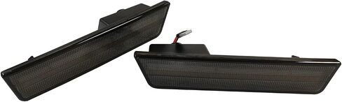 مصابيح LED للعلامات الجانبية بعدسات مدخنة متوافقة مع دودج تشالنجر 2008-2014 وشاحن 2011-14 (عبوة من 4 قطع، قطعتان أماميتان من مصابيح LED الكهرمانية وقطعتان من مصابيح LED الحمراء الخلفية) in Saudi Arabia