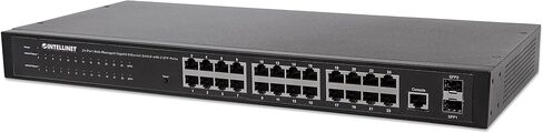 Intellinet 24 Port Web Managed Gigabit Ethernet Switch with 2 SFP Ports –with 19" Rackmount Brackets, SNMP Management and Remote Monitoring, Metal Housing, Fanless & Quiet–3 Yr Mfg Warranty-560917 in Saudi Arabia