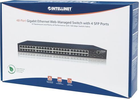 Intellinet 24 Port Web Managed Gigabit Ethernet Switch with 2 SFP Ports –with 19" Rackmount Brackets, SNMP Management and Remote Monitoring, Metal Housing, Fanless & Quiet–3 Yr Mfg Warranty-560917 in Saudi Arabia