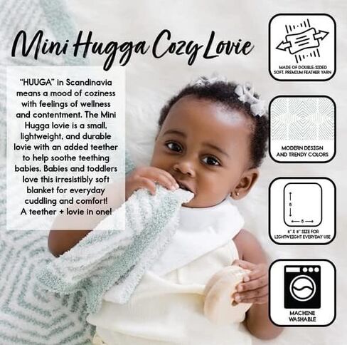 Bazzle Baby Mini Hugga Lovie Blanket with Teething Corner Plush Blanket for Girls and Boys | Ultra Soft Barefoot Lovie Blankets, 2pk (L-Min 2pk) in Saudi Arabia