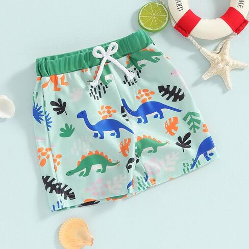 Toddler Baby Boys Swim Trunks Checkered Dinosaur Swimming Shorts Swimsuit Swimwear Bathing Suits Beach Board Shorts in Saudi Arabia