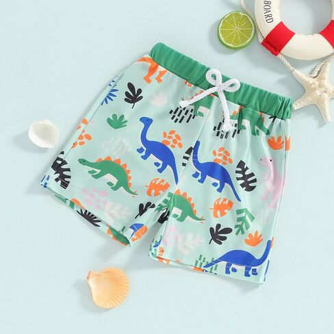 Toddler Baby Boys Swim Trunks Checkered Dinosaur Swimming Shorts Swimsuit Swimwear Bathing Suits Beach Board Shorts in Saudi Arabia