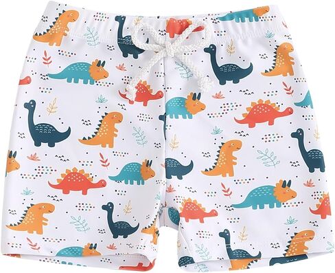 Toddler Baby Boys Swim Trunks Checkered Dinosaur Swimming Shorts Swimsuit Swimwear Bathing Suits Beach Board Shorts in Saudi Arabia