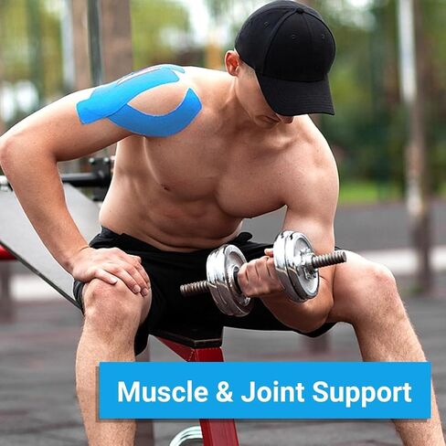Kinetic Tape 3 Rolls 2inch x 16ft Breathable Latex Free Waterproof Elastic Athletic Tape for Ankle Wrists Knees Elastic Running Tennis Swimming Football Sports Activities Tape Muscle Pain Relief Black in Saudi Arabia