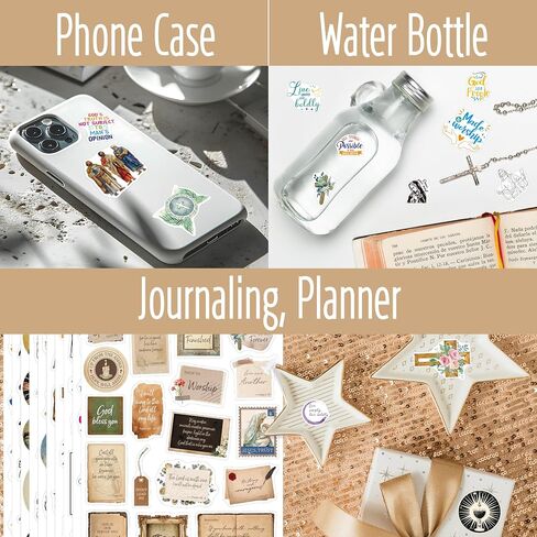 1000 PCS Bible Verse Stickers, Clear Inspirational Pray Stickers Encouraging Scripture Decals Jesus Christian Religious Faith Labels for Scrapbooks Bottles Computer Planner Diary Album Kids Adults in Saudi Arabia