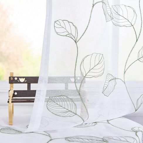 topick sage الأخضر شير المطبخ مقهى الستائر ورقة مطرزة الفوال طبقات قصيرة نصف نافذة شبه شير rv العربة الستائر مزرعة باب صغير الحمام الطابق السفلي الستائر 36 بوصة قضيب جيب 2 لوحات in Kuwait