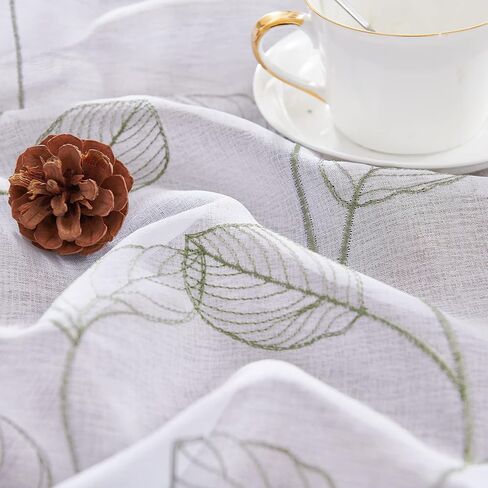 topick sage الأخضر شير المطبخ مقهى الستائر ورقة مطرزة الفوال طبقات قصيرة نصف نافذة شبه شير rv العربة الستائر مزرعة باب صغير الحمام الطابق السفلي الستائر 36 بوصة قضيب جيب 2 لوحات in Kuwait