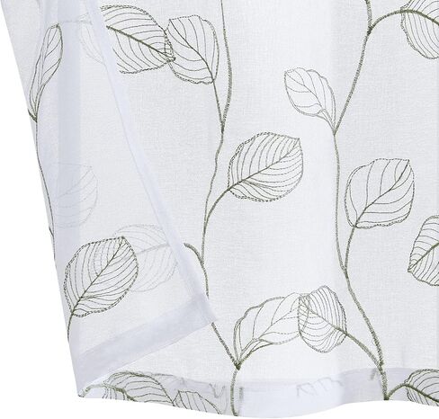 topick sage الأخضر شير المطبخ مقهى الستائر ورقة مطرزة الفوال طبقات قصيرة نصف نافذة شبه شير rv العربة الستائر مزرعة باب صغير الحمام الطابق السفلي الستائر 36 بوصة قضيب جيب 2 لوحات in Kuwait